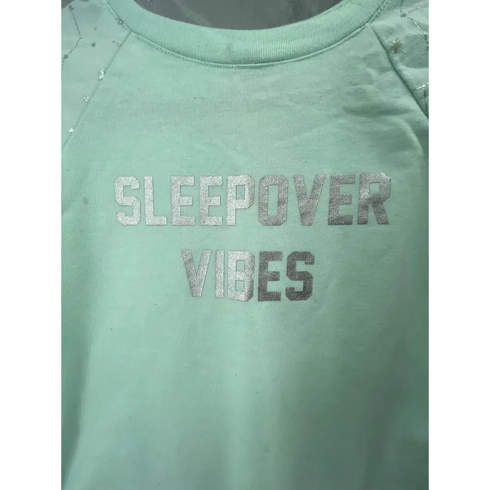 More than Magic Sleepwear Sleepover Green Pajama Top Youth Size Medium 7/8
